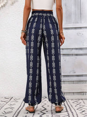 Outfit Flow - Tied Printed High Waist Pants