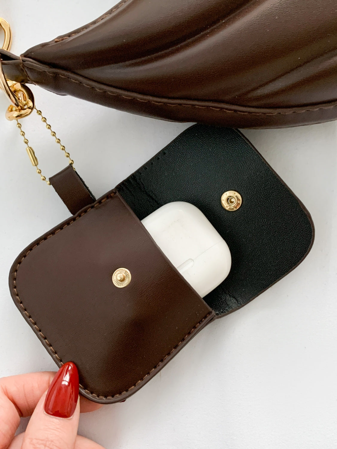 Outfit Flow - PU Leather Shoulder Bag with EarPods Bag