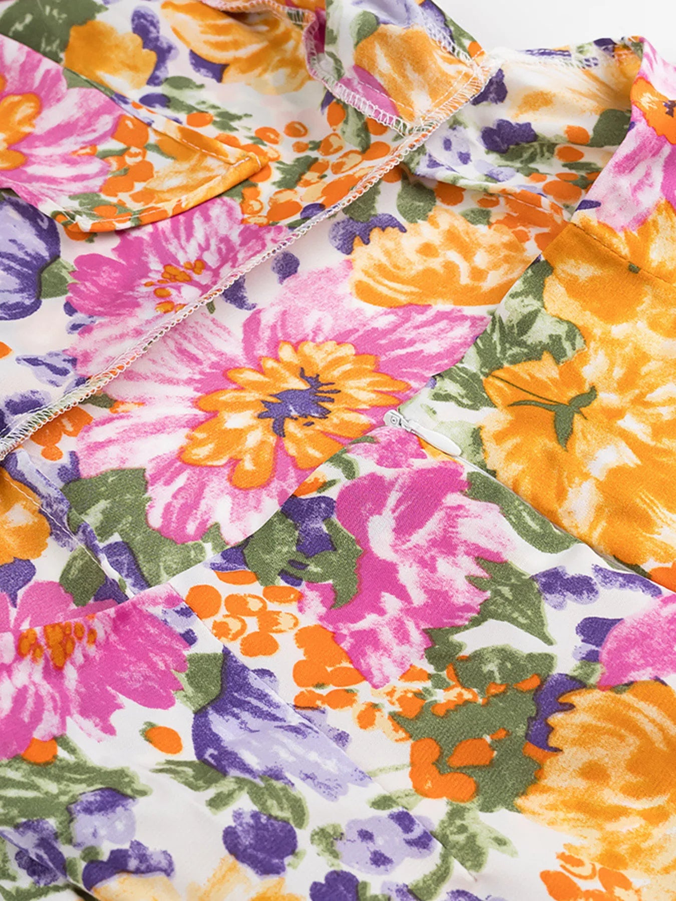 Floral Print Ruffled Hem Dress OutfitFlow