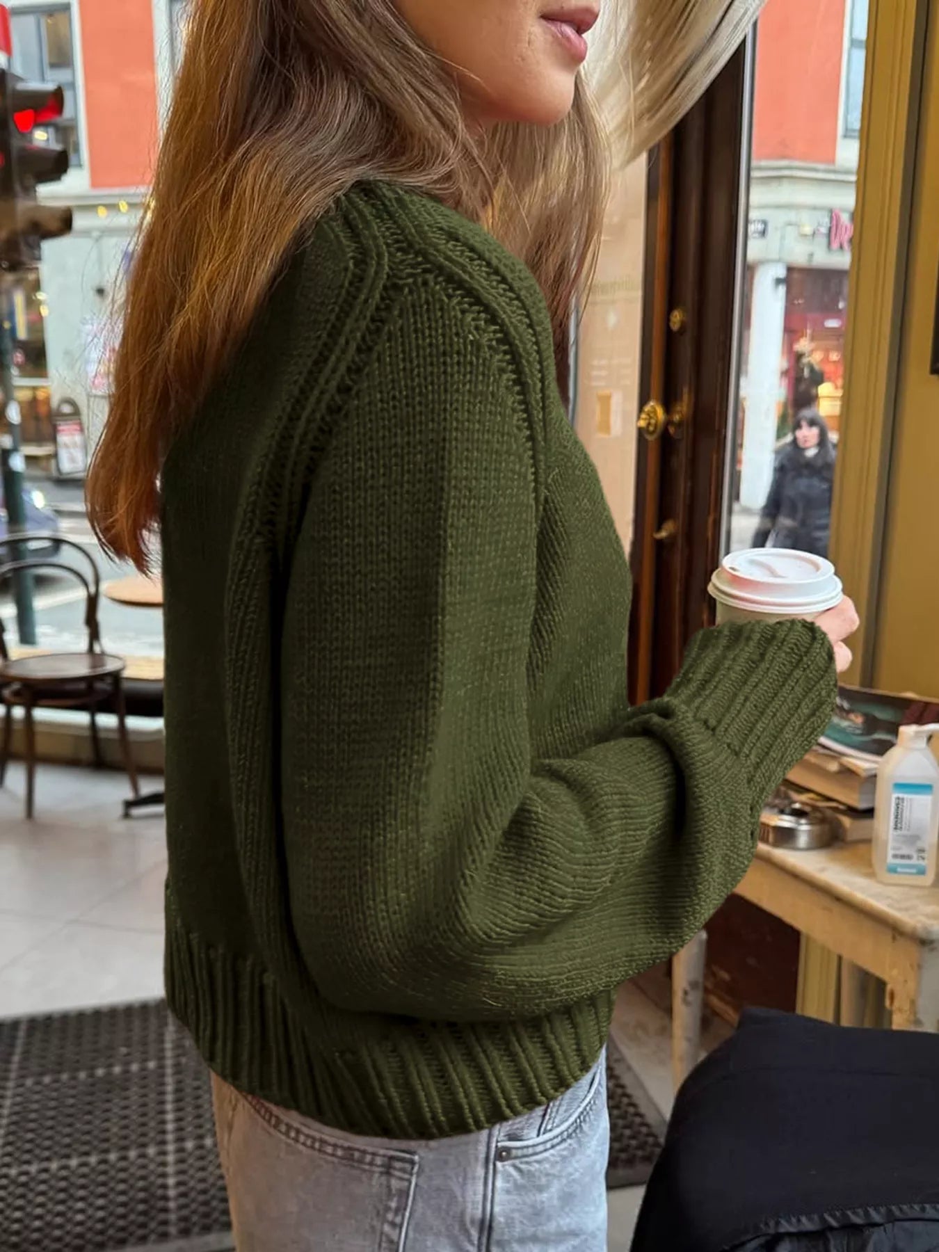 Ribbed Round Neck Sweater OutfitFlow