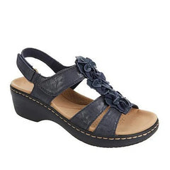 Open Toe Wedge Sandals Blue OutfitFlow