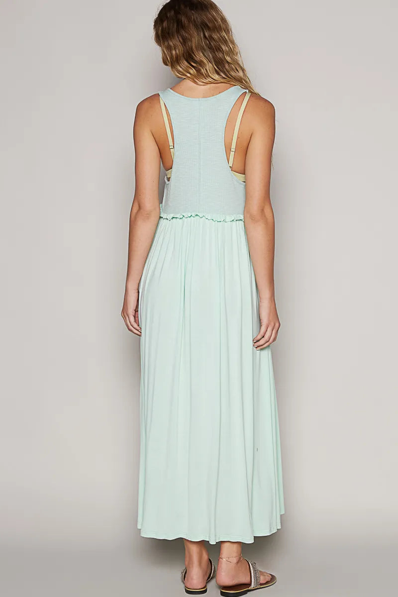 POL Frill Slit Square Neck Cami Dress OutfitFlow