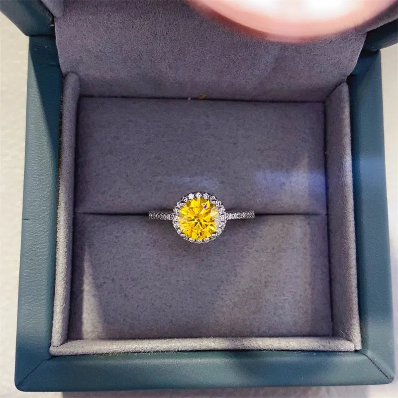 1 Carat Moissanite 925 Sterling Silver Ring OutfitFlow