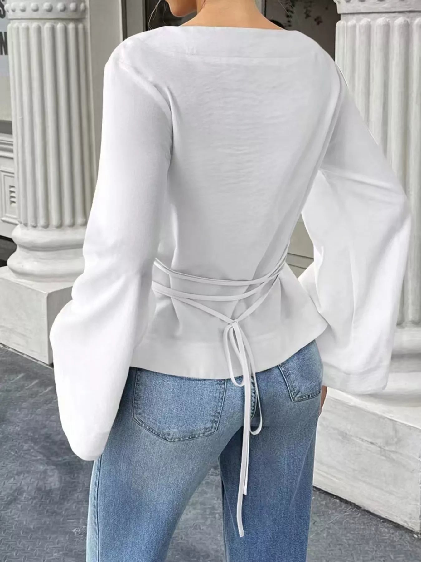 Tied Long Sleeve T-Shirt OutfitFlow