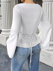 Tied Long Sleeve T-Shirt OutfitFlow