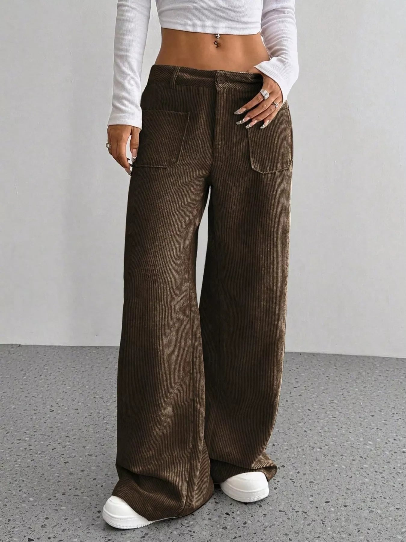 Corduroy Wide Leg Pants OutfitFlow