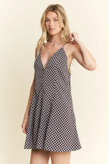 Jade By Jane Full Size Checkered Sleeveless Dress Plus Size OutfitFlow