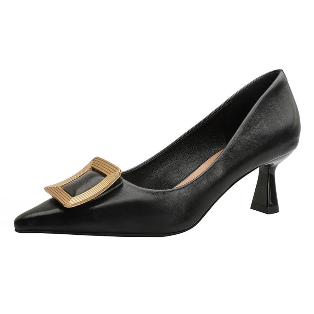 Point Toe Flare Heel Pumps OutfitFlow