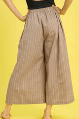 Umgee Pinstripe Crop Palazzo Pants OutfitFlow