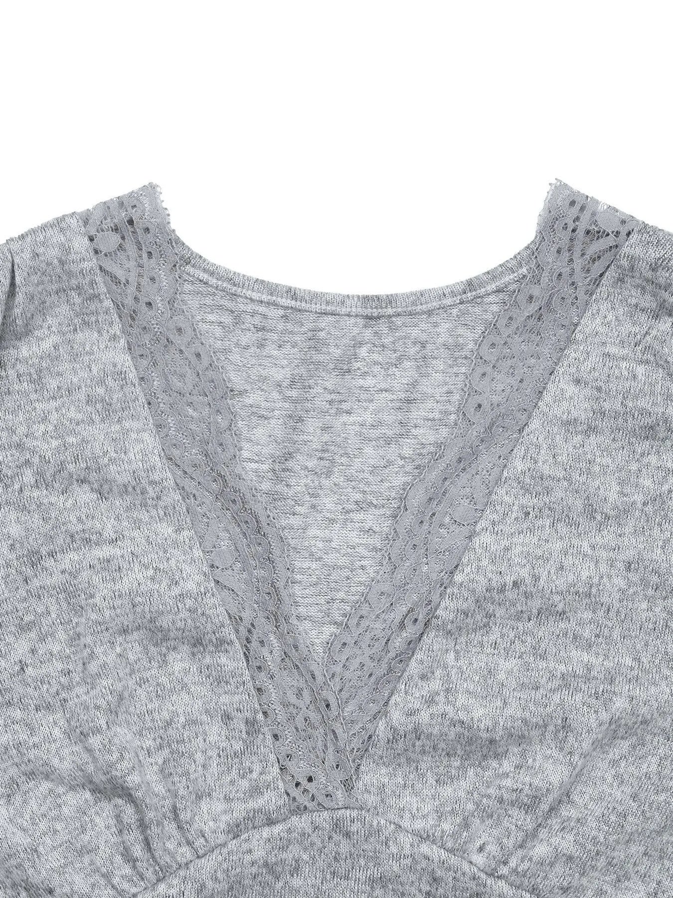 Lace Detail V-Neck Maxi Dress with Side Slit OutfitFlow