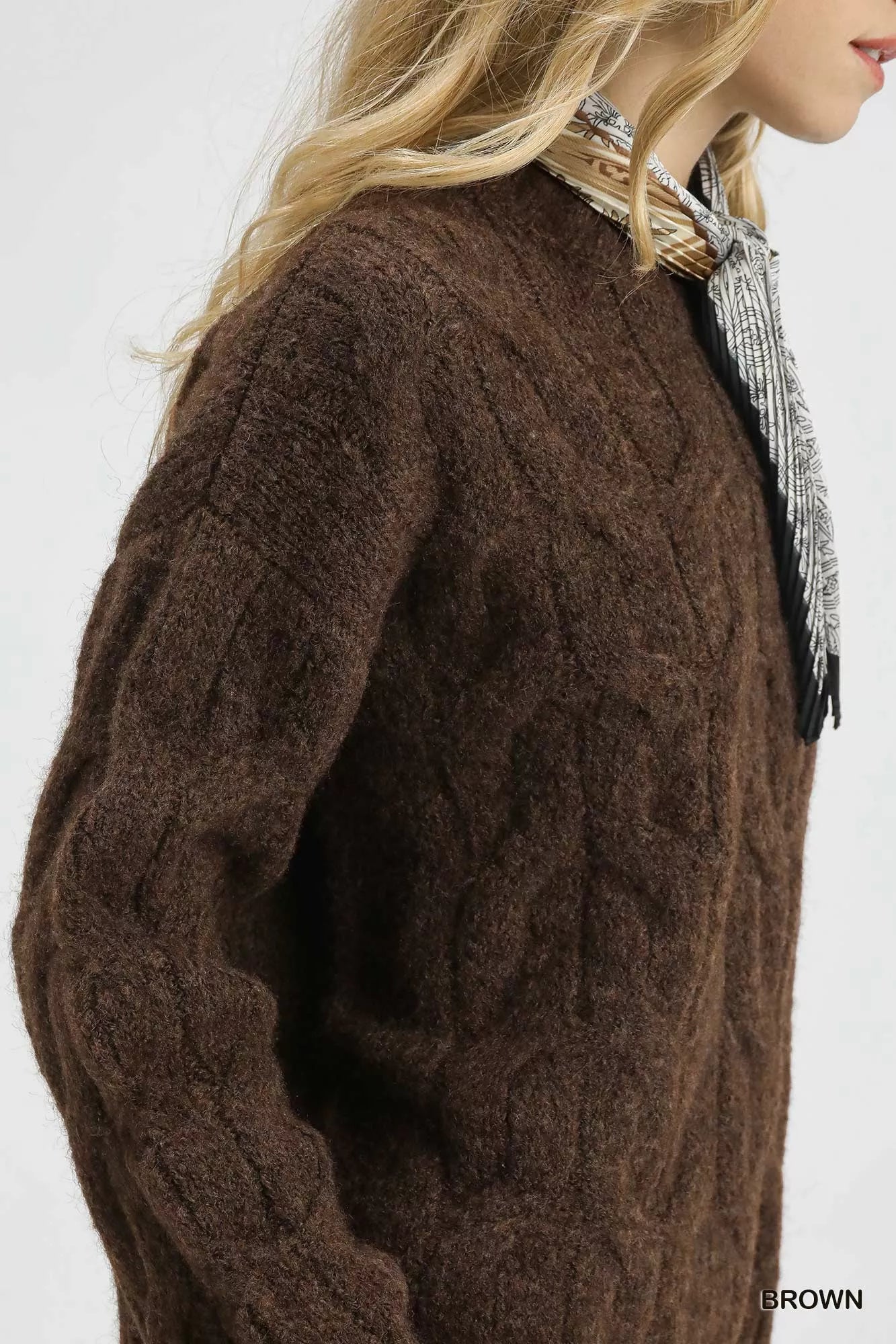 Umgee Cable Knit Cozy Sweater OutfitFlow