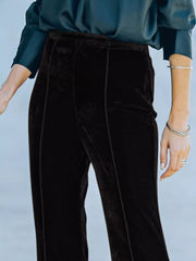 High-Waisted Wide Leg Velvet Pants OutfitFlow