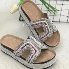 Open Toe Platform Sandals Rainbow OutfitFlow