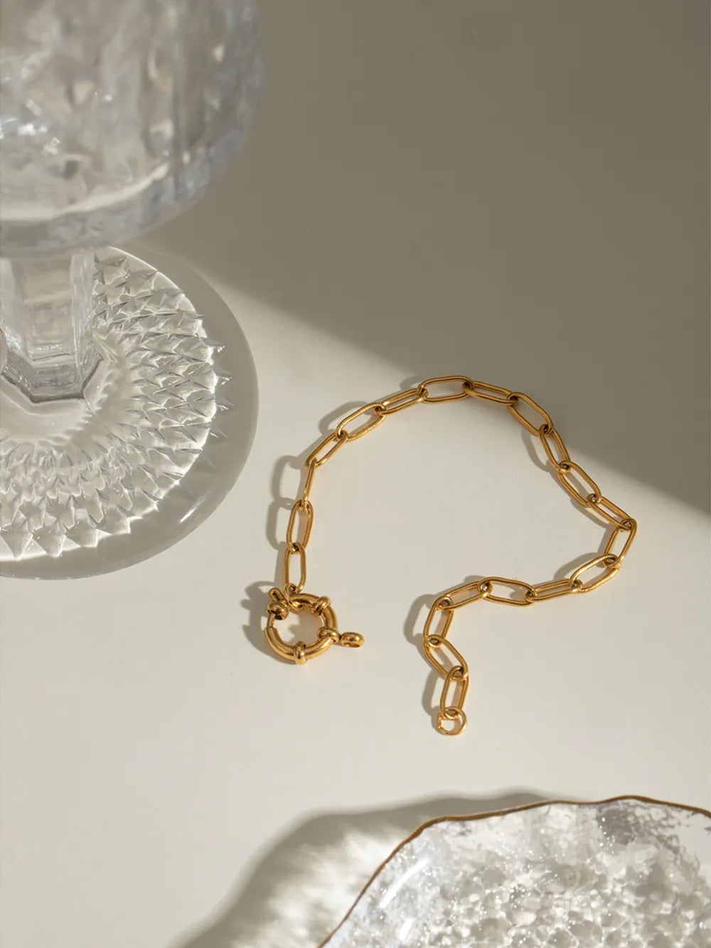 18K Gold-Plated Stainless Steel Chain Bracelet OutfitFlow