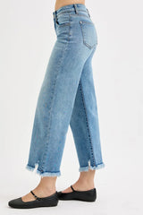 RISEN Full Size Mid Rise Crop Wide Leg Jeans Plus Size OutfitFlow