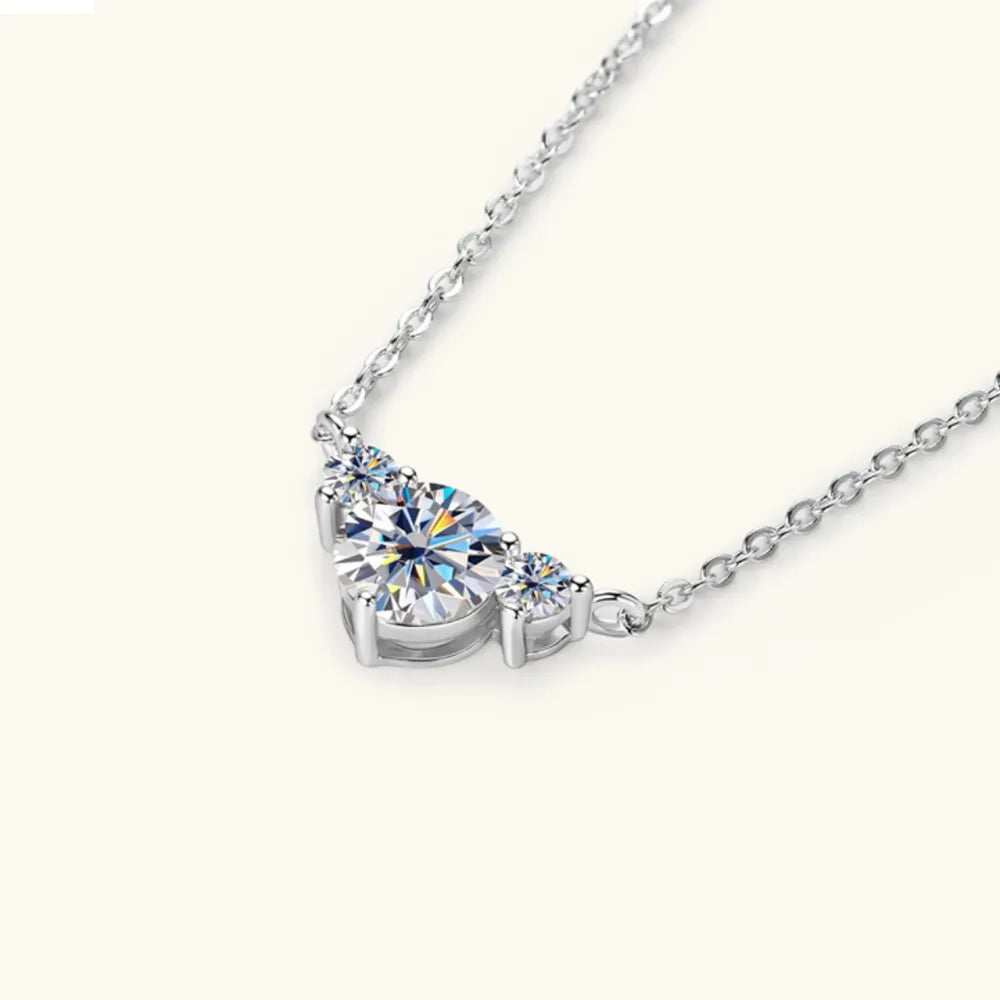 1.2 Carat Moissanite 925 Sterling Silver Necklace OutfitFlow