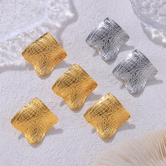 Textured Titanium Steel Stud Earrings OutfitFlow