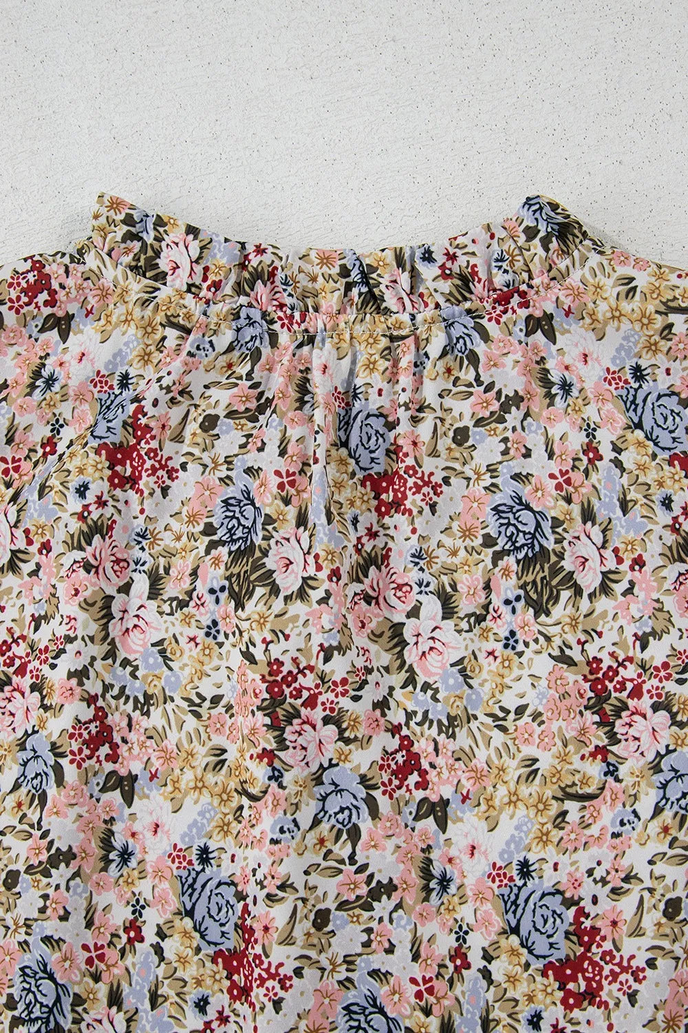 Floral Print Ruffle Cap Sleeve Blouse OutfitFlow