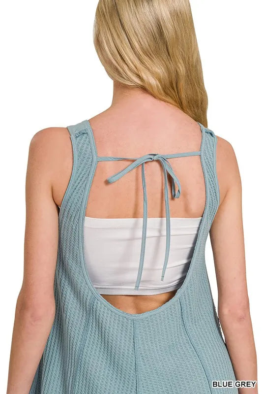 Zenana Knit Waffle Wide Leg Overalls OutfitFlow