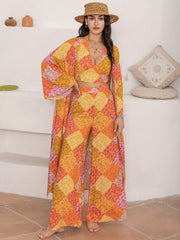 Open Front Long Sleeve Cover Up OutfitFlow