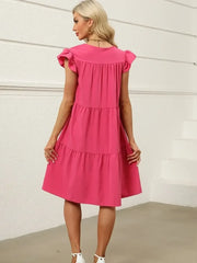 Tiered Ruffle Sleeve Mini Dress OutfitFlow