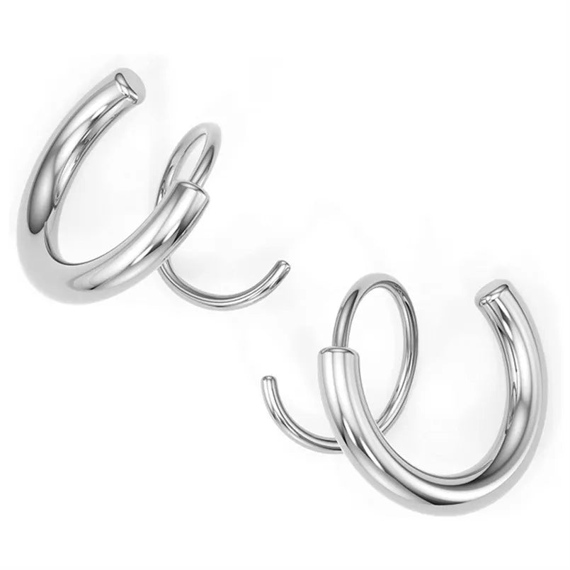 Stainless Steel Spiral Earrings Silver One Size OutfitFlow