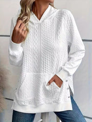 Outfit Flow - Plus Size Texture Long Sleeve Hoodie