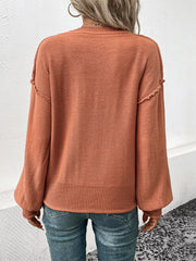 V-Neck Dropped Shoulder Sweater Trendsi