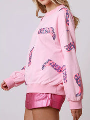 Sequin Boot Crewneck Sweatshirt OutfitFlow