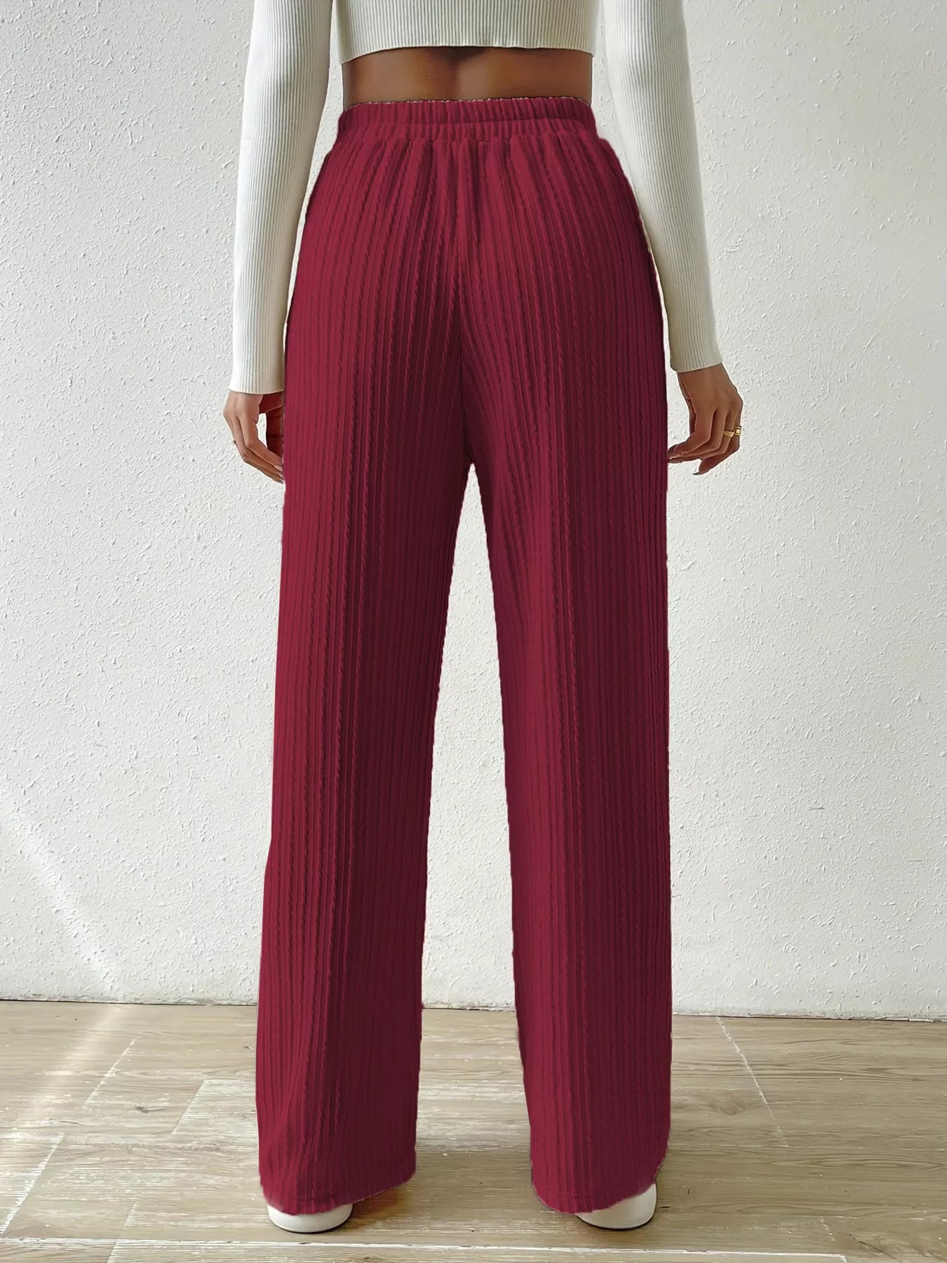 Drawstring Wide Leg Pants OutfitFlow