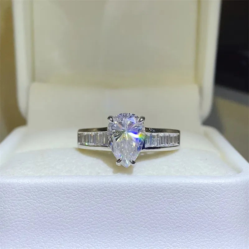 3 Carat Moissanite 925 Sterling Silver Ring OutfitFlow