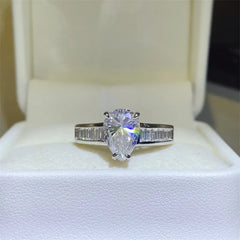 3 Carat Moissanite 925 Sterling Silver Ring OutfitFlow