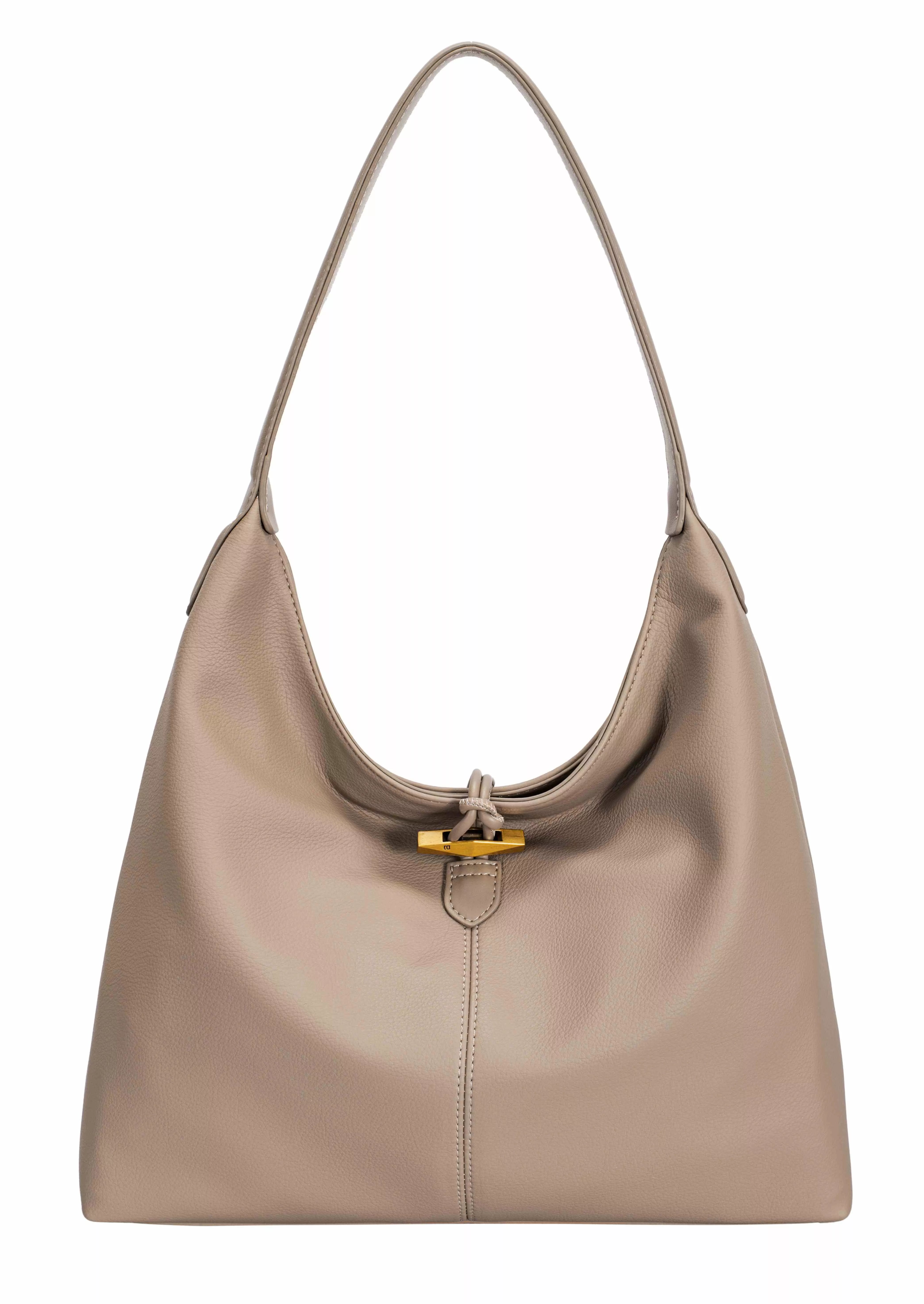 David Jones Classic Leather Shoulder Bag WARM TAUPE One Size Trendsi