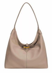 David Jones Classic Leather Shoulder Bag WARM TAUPE One Size Trendsi