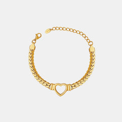 Titanium Steel Cutout Heart Bracelet OutfitFlow