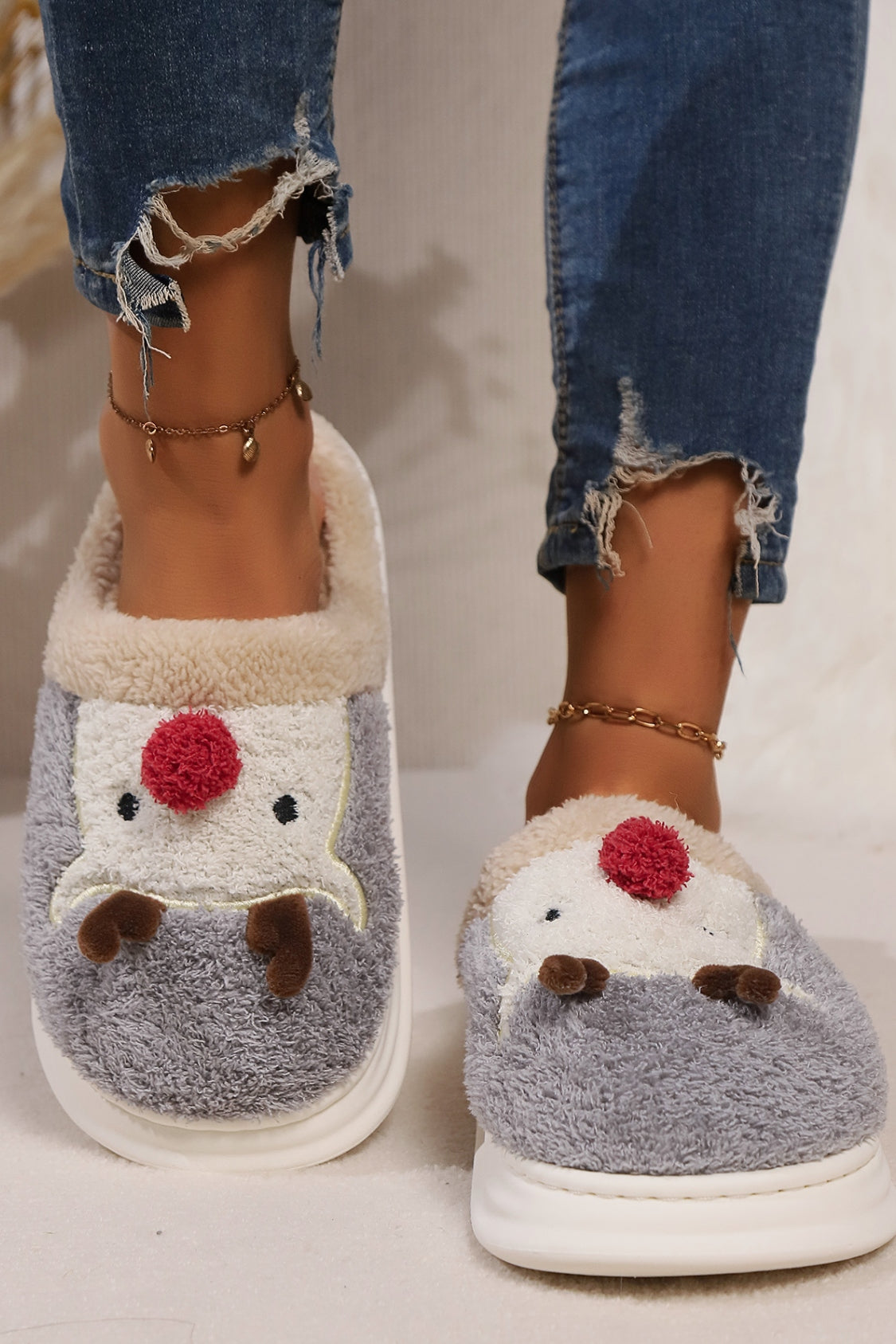 Outfit Flow - Elk Furry PVC Flat Slippers