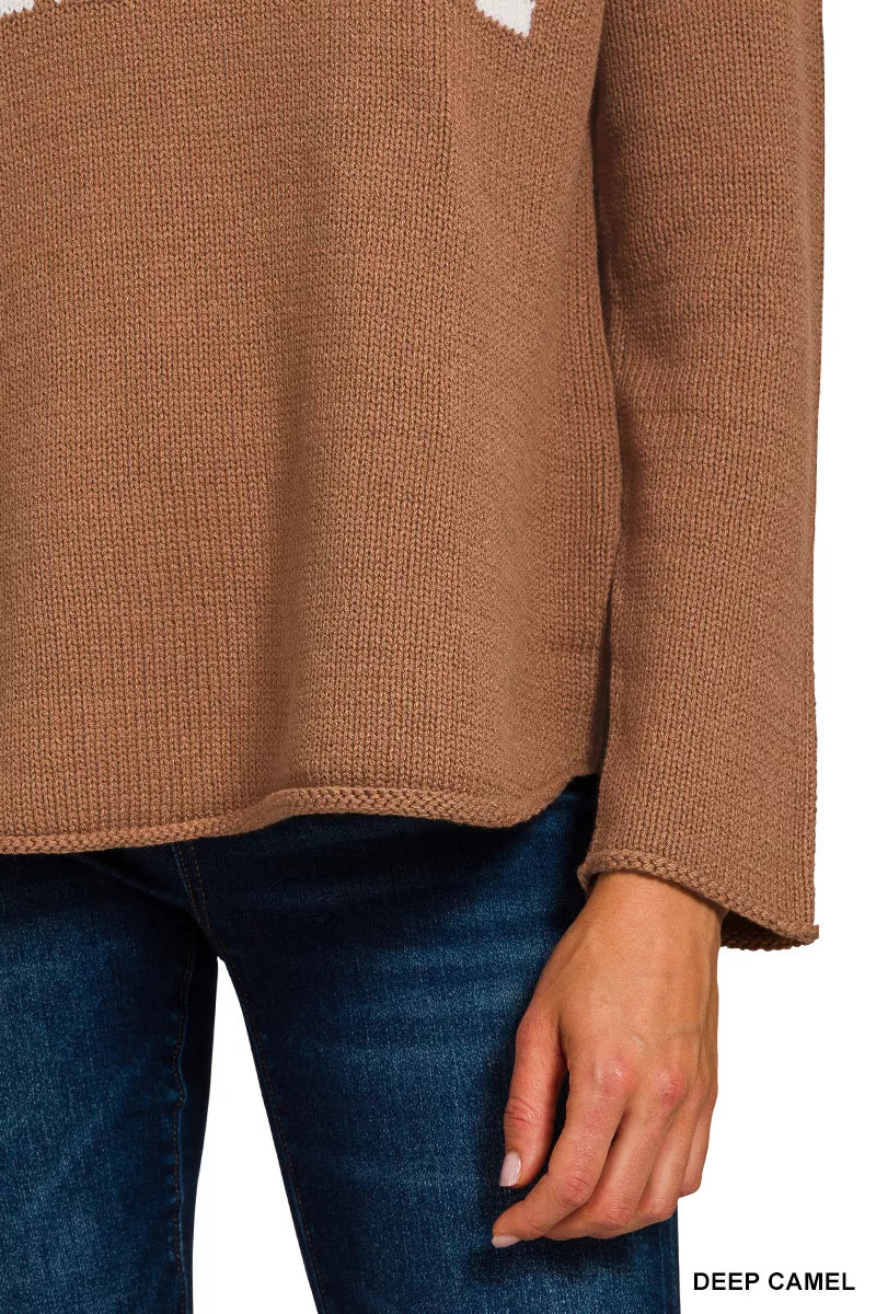 Zenana Beach V Neck Sweater OutfitFlow