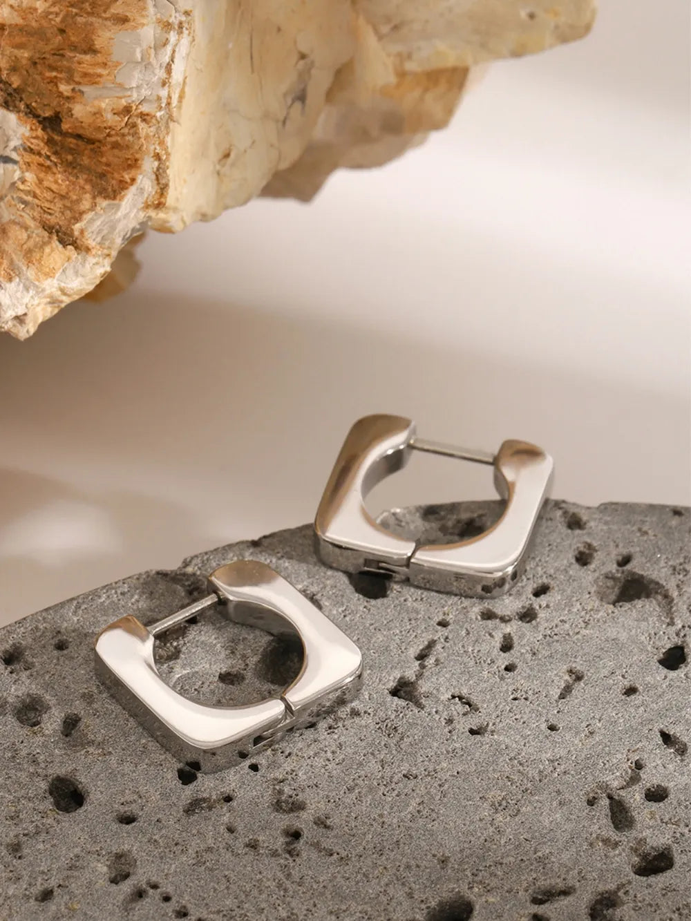 18K Gold-Plated Stainless Steel Square Earrings OutfitFlow