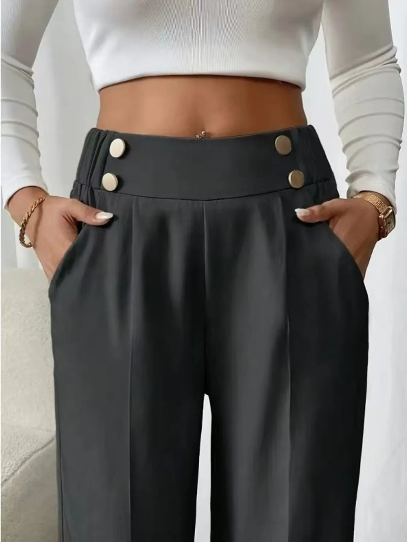 High Waist Wide Leg Pants OutfitFlow