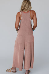 Corded Adjustable Straps Wide Leg Loose Overalls OutfitFlow