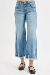 RISEN Full Size Mid Rise Crop Wide Leg Jeans Plus Size OutfitFlow