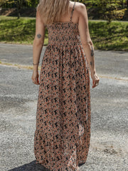 Printed Smocked Bodice Maxi Dress OutfitFlow
