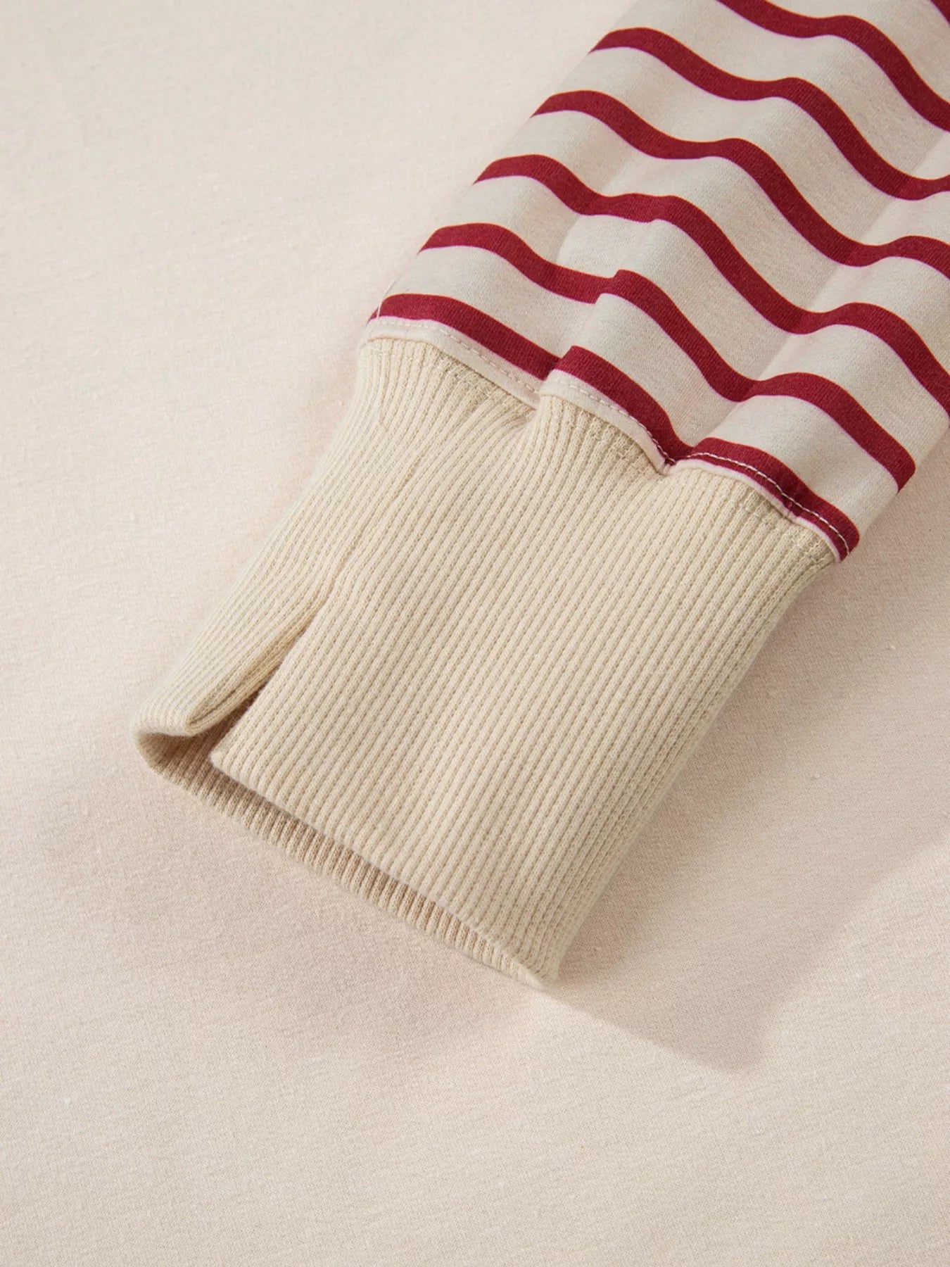 Stripe Sleeve Patchwork Casual Sweatshirt Trendsi