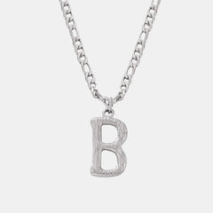 Titanium Steel Letter Pendant Necklace Style B One Size OutfitFlow