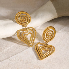 Stainless Steel Heart Earrings OutfitFlow