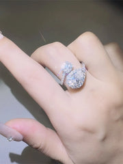 2 Carat Moissanite 925 Sterling Silver Bypass Ring Silver One Size OutfitFlow