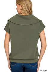 Zenana Scuba Half Zip Top OutfitFlow