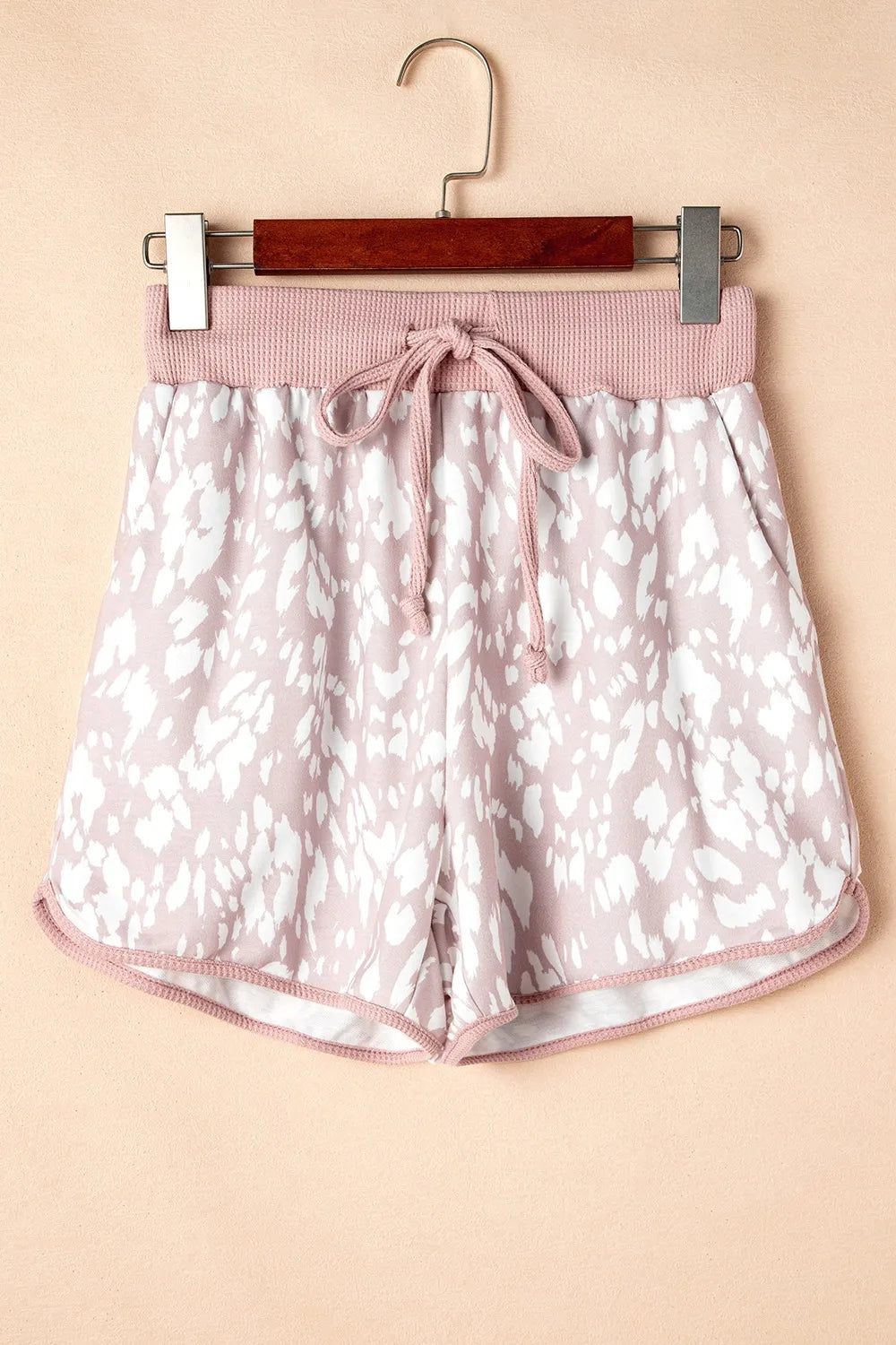 Abstract Print Drawstring Casual Shorts OutfitFlow