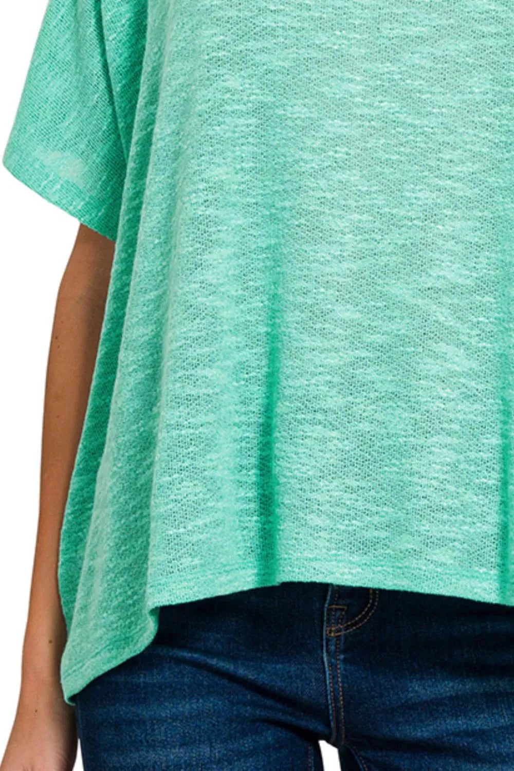 Zenana Oversized Slub Hacci Top with Pocket OutfitFlow