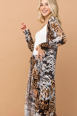 And The Why Animal Print Kimono and Shorts Set OutfitFlow